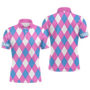 Men’s Golf Polo Shirt Custom Pink, Blue…