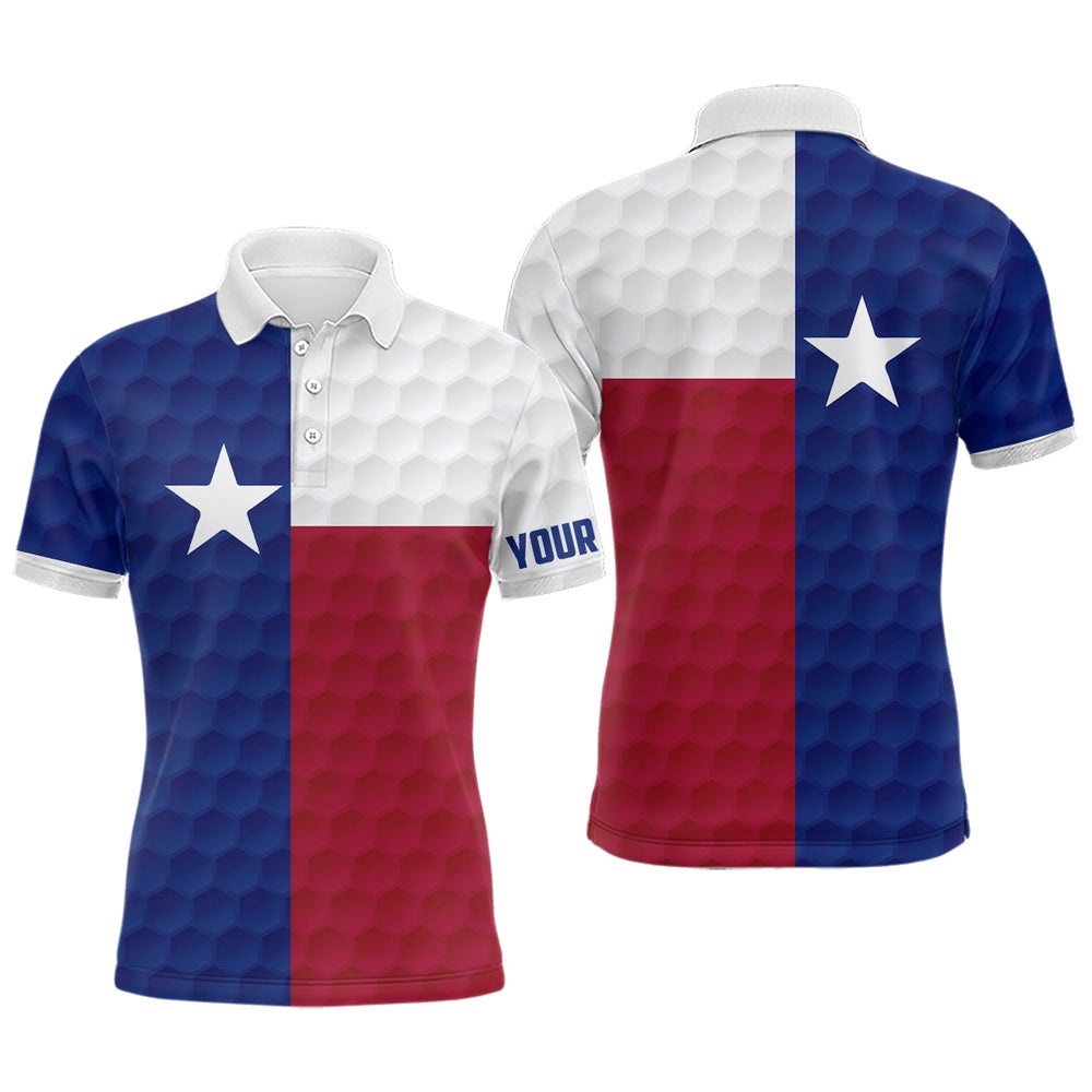 Men’s Golf Polo Shirt Custom Texas Flag Golf Ball Polos Shirt For Men, Golf Polo Shirt, Golf Shirts