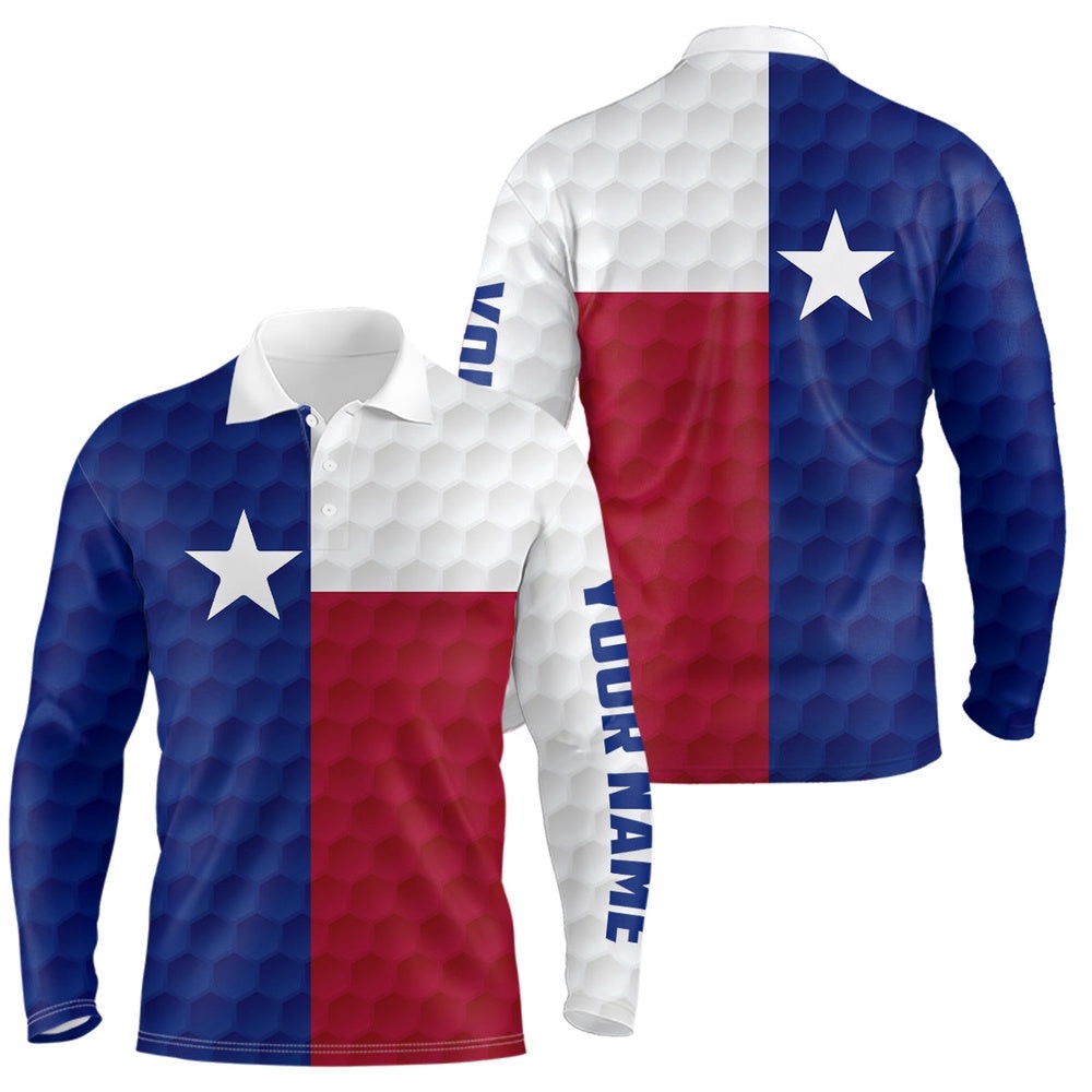 Men’s Golf Polo Shirt Custom Texas Flag Golf Ball Polos Shirt For Men, Golf Polo Shirt, Golf Shirts