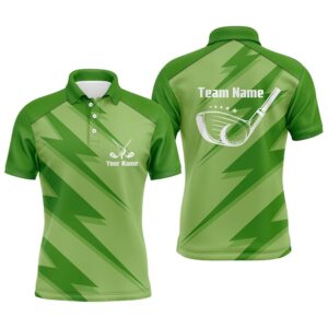 Men’s Golf Polo Shirt Green Lightning Custom…