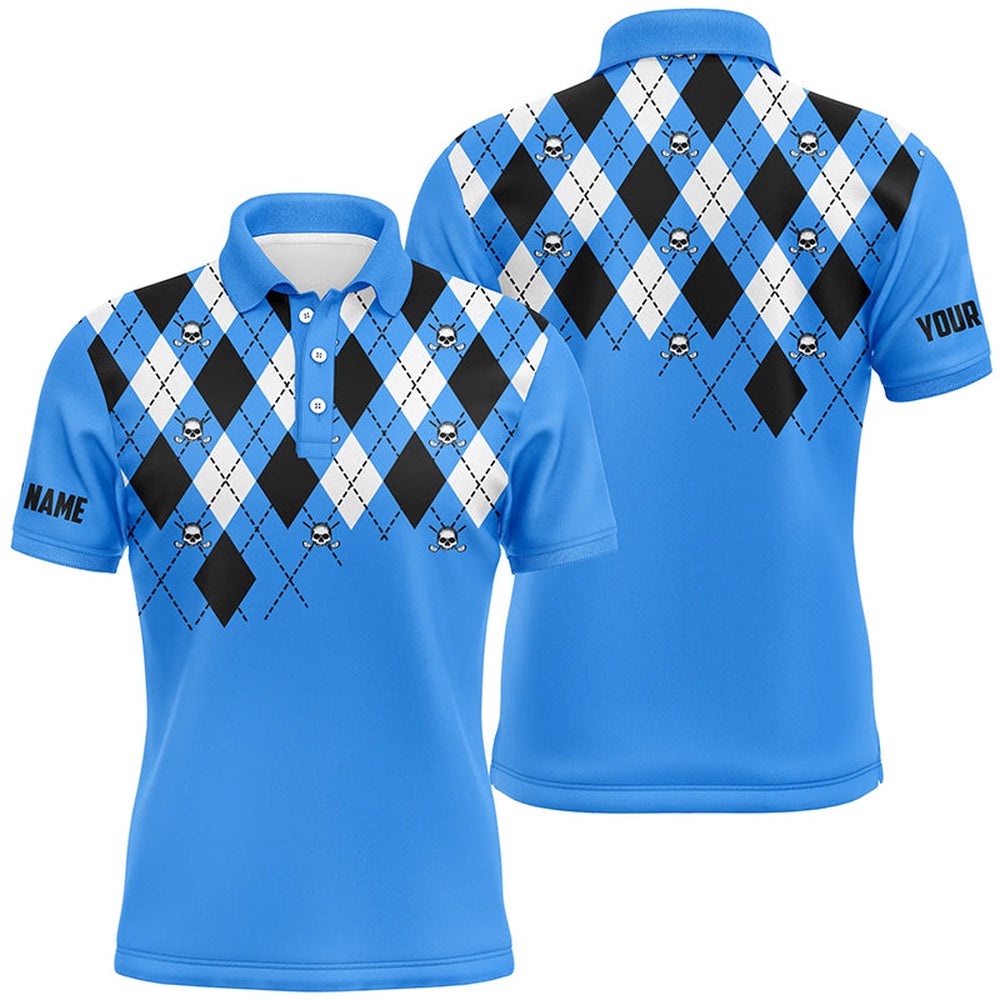 Men’s Golf Polo Shirt Plus Size Blue Argyle Plaid Golf Skull Pattern Custom Name Men’s Blue Golf Tops, Golf Polo Shirt, Golf Shirts Men’s Golf Polo Shirt Plus Size Blue Argyle Plaid Golf Skull Pattern Custom Name Men’s Blue Golf Tops, Golf Polo Shirt, Golf Shirts