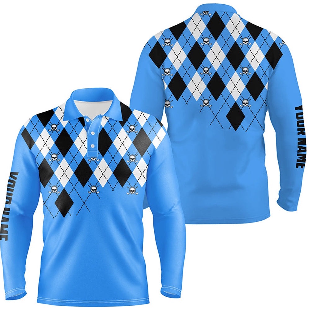 Men’s Golf Polo Shirt Plus Size Blue Argyle Plaid Golf Skull Pattern Custom Name Men’s Blue Golf Tops, Golf Polo Shirt, Golf Shirts Men’s Golf Polo Shirt Plus Size Blue Argyle Plaid Golf Skull Pattern Custom Name Men’s Blue Golf Tops, Golf Polo Shirt, Golf Shirts