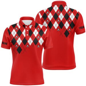 Men’s Golf Polo Shirt Plus Size Red…