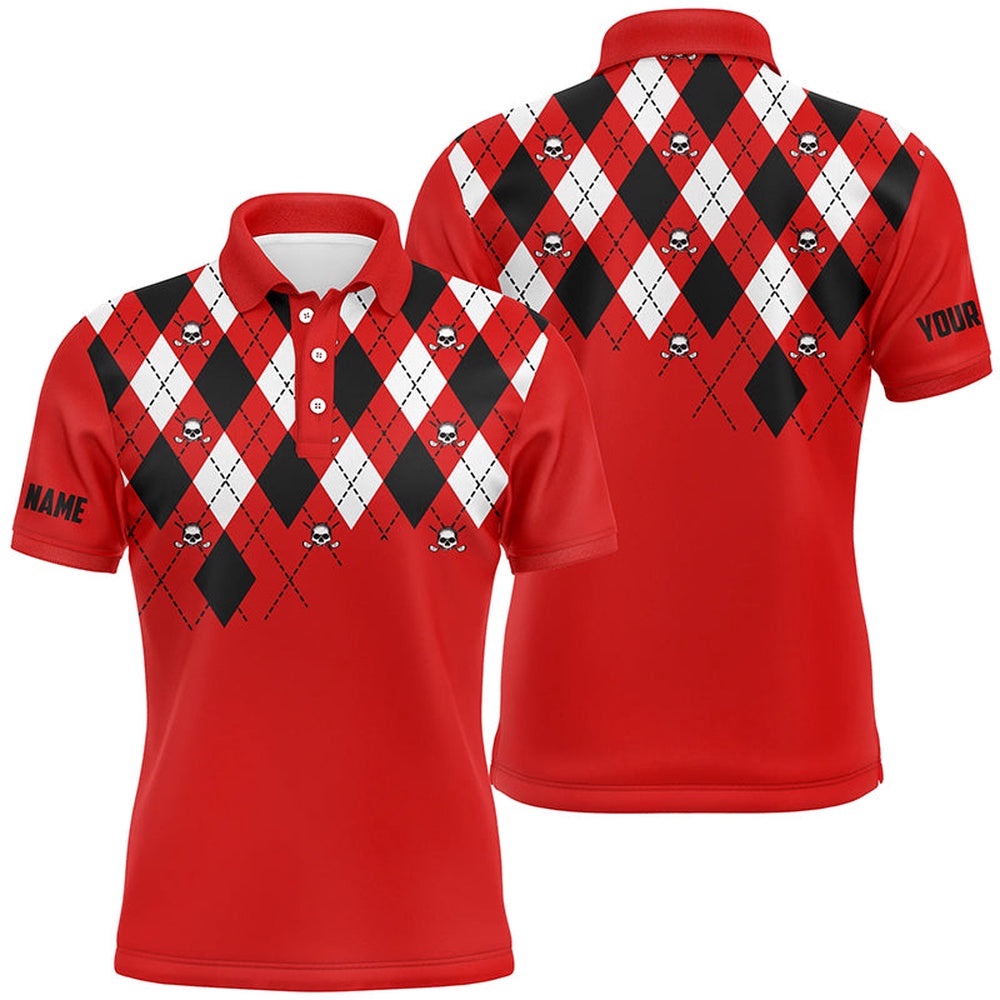 Men’s Golf Polo Shirt Plus Size Red Argyle Plaid Golf Skull Pattern Custom Name Men’s Red Golf Tops, Golf Polo Shirt, Golf Shirts Men’s Golf Polo Shirt Plus Size Red Argyle Plaid Golf Skull Pattern Custom Name Men’s Red Golf Tops, Golf Polo Shirt, Golf Shirts