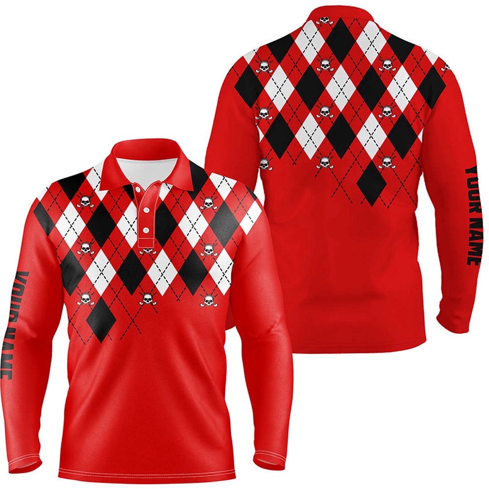 Men’s Golf Polo Shirt Plus Size Red Argyle Plaid Golf Skull Pattern Custom Name Men’s Red Golf Tops, Golf Polo Shirt, Golf Shirts Men’s Golf Polo Shirt Plus Size Red Argyle Plaid Golf Skull Pattern Custom Name Men’s Red Golf Tops, Golf Polo Shirt, Golf Shirts