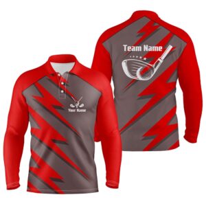 Men s Golf Polo Shirt Red Lightning Custom Name And Team Name Golf Shirt Golf Polo Shirt Golf Shirts 2 zn6sgf.jpg
