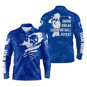 Men s Golf Polo Shirt Swing Swear Look For Ball Repeat Custom Name Golf Clubs Pattern Shirt Blue Golf Polo Shirt Golf Shirts 2 nyrxjn.jpg