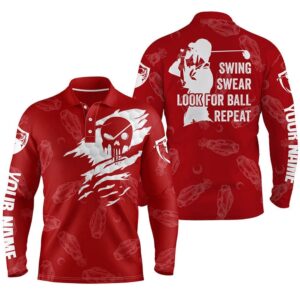 Men s Golf Polo Shirt Swing Swear Look For Ball Repeat Custom Name Golf Clubs Pattern Shirt Red Golf Polo Shirt Golf Shirts 2 inhjrw.jpg