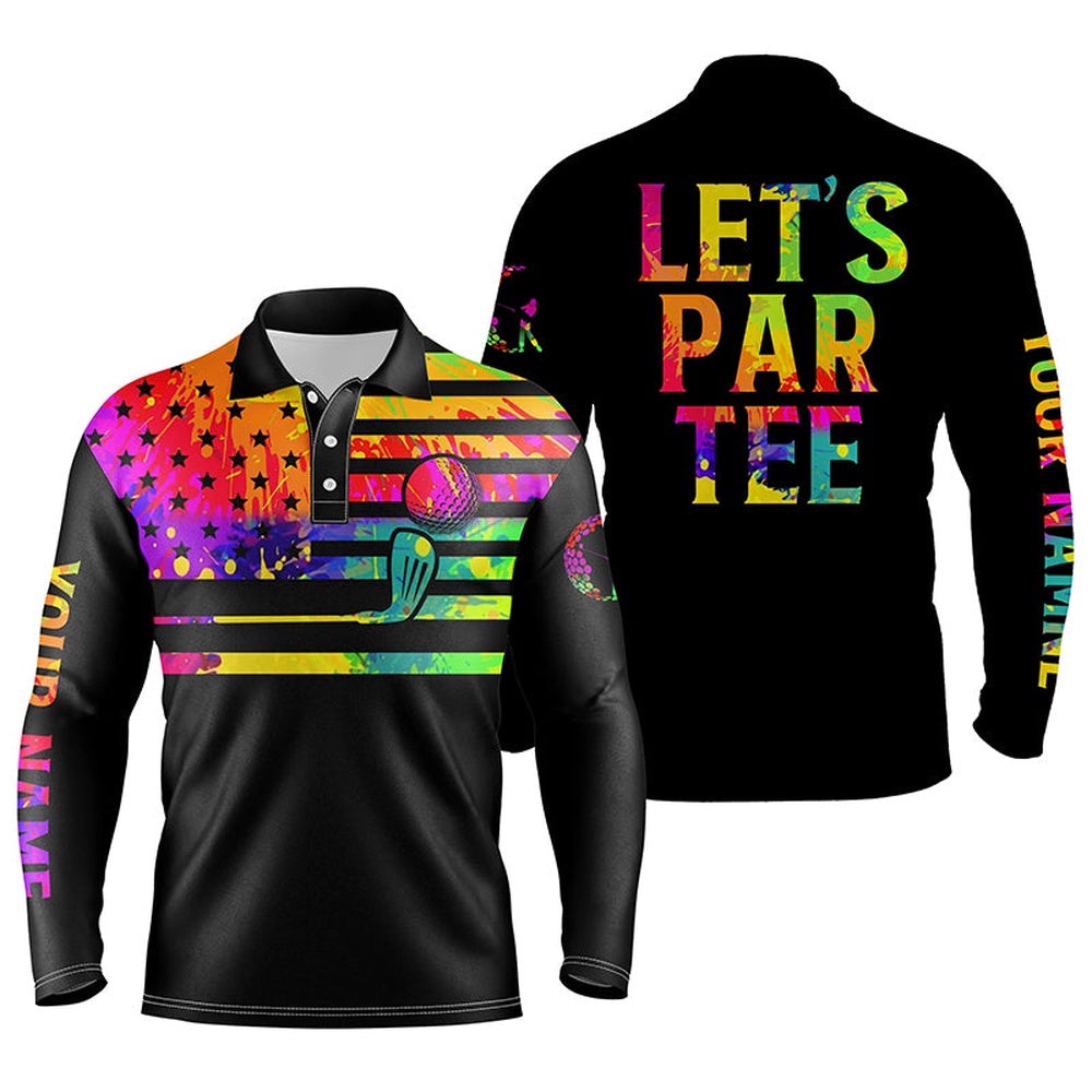 Men’s Golf Polo Shirt Watercolor American Flag Custom Name Let’S Par Tee Black Golf Shirt, Golf Polo Shirt, Golf Shirts Men’s Golf Polo Shirt Watercolor American Flag Custom Name Let’S Par Tee Black Golf Shirt, Golf Polo Shirt, Golf Shirts