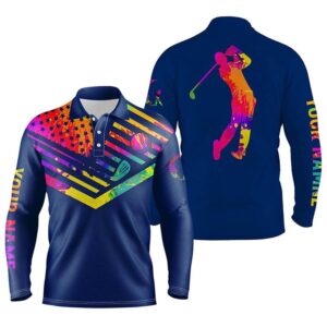 Men s Golf Polo Shirt Watercolor American Flag Custom Name Navy Blue Golf Shirt Golf Polo Shirt Golf Shirts 2 jl78x5.jpg