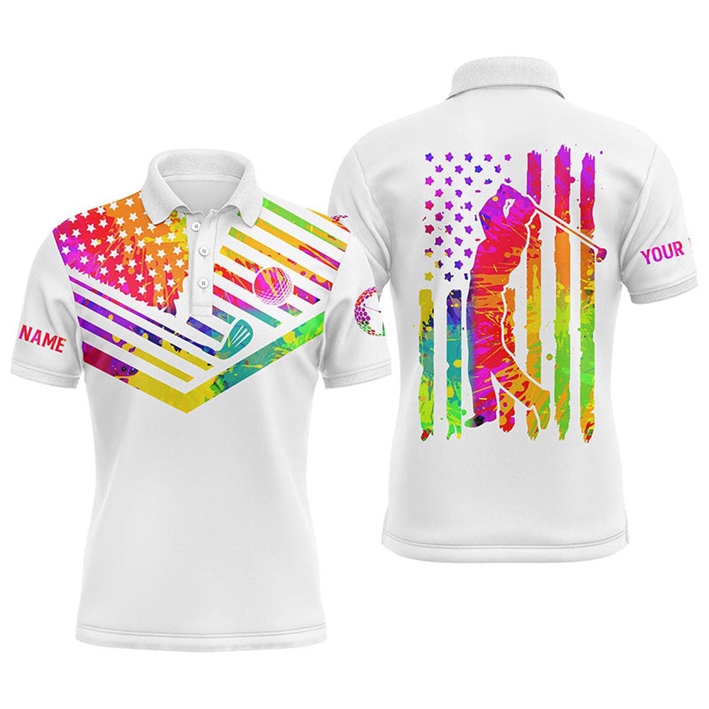 Men’s Golf Polo Shirt Watercolor American Flag Custom Name White Men’s Golf Shirt, Golfer Gifts, Golf Polo Shirt, Golf Shirts Men’s Golf Polo Shirt Watercolor American Flag Custom Name White Men’s Golf Shirt, Golfer Gifts, Golf Polo Shirt, Golf Shirts