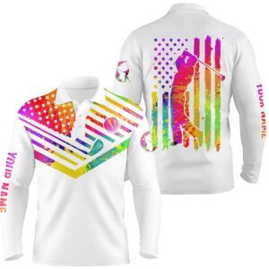 Men s Golf Polo Shirt Watercolor American Flag Custom Name White Men s Golf Shirt Golfer Gifts Golf Polo Shirt Golf Shirts 2 wm47eu.jpg