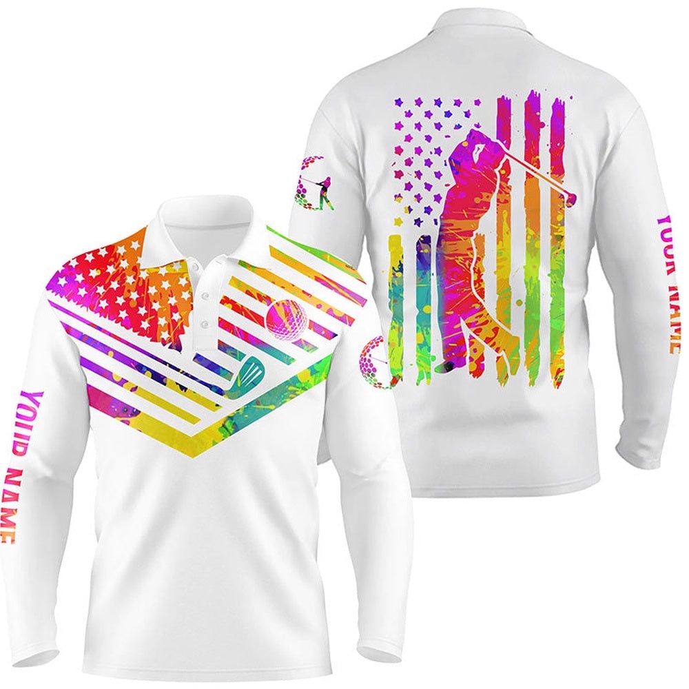Men’s Golf Polo Shirt Watercolor American Flag Custom Name White Men’s Golf Shirt, Golfer Gifts, Golf Polo Shirt, Golf Shirts Men’s Golf Polo Shirt Watercolor American Flag Custom Name White Men’s Golf Shirt, Golfer Gifts, Golf Polo Shirt, Golf Shirts