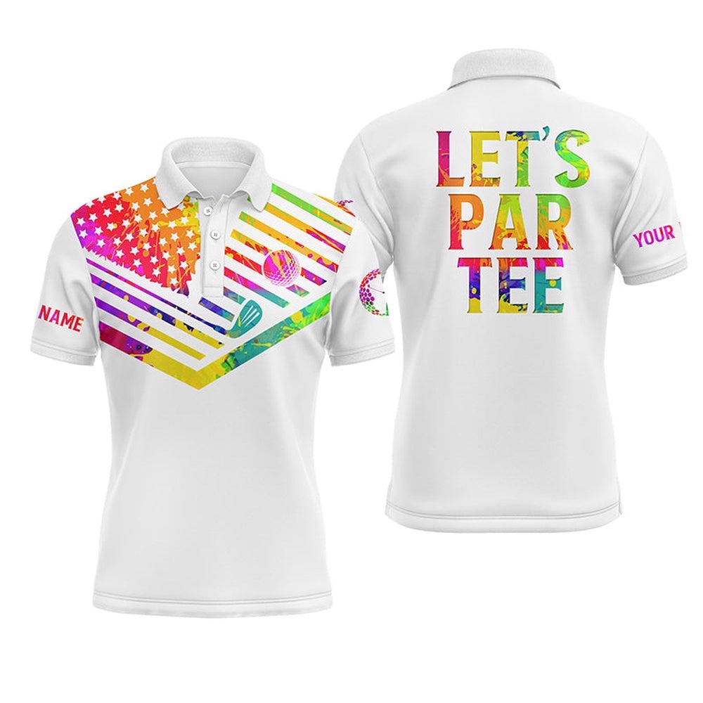 Men’s Golf Polo Shirt Watercolor American Flag Patriot Golf Custom Name Let’S Par Tee White Golf Shirt, Golf Polo Shirt, Golf Shirts Men’s Golf Polo Shirt Watercolor American Flag Patriot Golf Custom Name Let’S Par Tee White Golf Shirt, Golf Polo Shirt, Golf Shirts