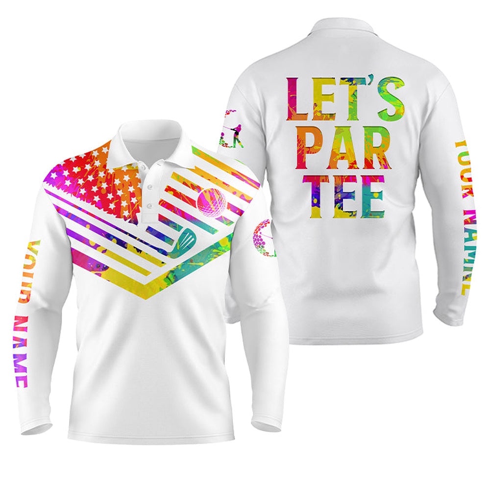 Men’s Golf Polo Shirt Watercolor American Flag Patriot Golf Custom Name Let’S Par Tee White Golf Shirt, Golf Polo Shirt, Golf Shirts Men’s Golf Polo Shirt Watercolor American Flag Patriot Golf Custom Name Let’S Par Tee White Golf Shirt, Golf Polo Shirt, Golf Shirts