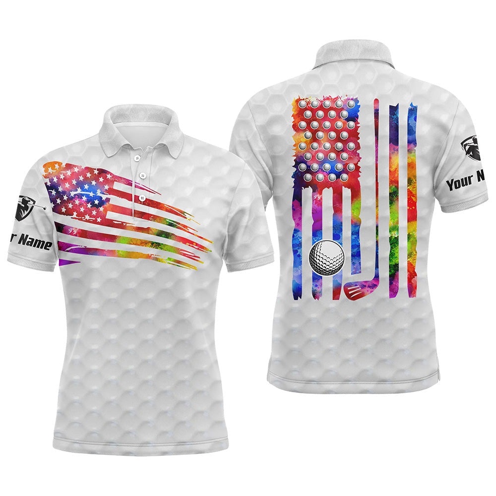 Men’s Golf Polo Shirt Watercolor American Flag Patriotic Golf Shirts Custom Golf Gifts For Men White, Golf Polo Shirt, Golf Shirts Men’s Golf Polo Shirt Watercolor American Flag Patriotic Golf Shirts Custom Golf Gifts For Men White, Golf Polo Shirt, Golf Shirts