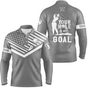 Men s Golf Polo Shirt White American Flag Custom Your Hole Is My Goal Funny Golf Team Shirt Gray Golf Polo Shirt Golf Shirts 2 qqwpm7.jpg
