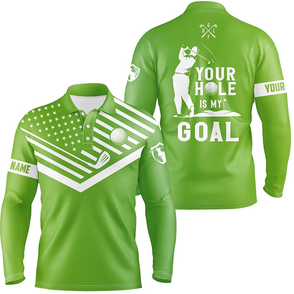 Men’s Golf Polo Shirt White American Flag Custom Your Hole Is My Goal Funny Golf Team Shirt Green, Golf Polo Shirt, Golf Shirts Men’s Golf Polo Shirt White American Flag Custom Your Hole Is My Goal Funny Golf Team Shirt Green, Golf Polo Shirt, Golf Shirts