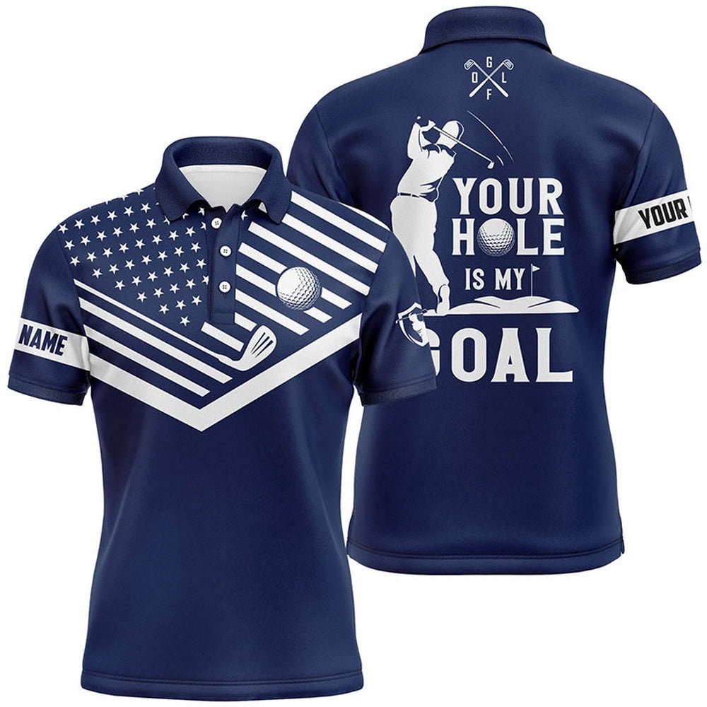 Men’s Golf Polo Shirt White American Flag Custom Your Hole Is My Goal Funny Golf Team Shirt Navy, Golf Polo Shirt, Golf Shirts Men’s Golf Polo Shirt White American Flag Custom Your Hole Is My Goal Funny Golf Team Shirt Navy, Golf Polo Shirt, Golf Shirts