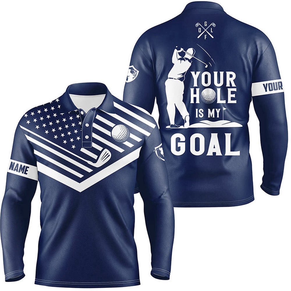Men’s Golf Polo Shirt White American Flag Custom Your Hole Is My Goal Funny Golf Team Shirt Navy, Golf Polo Shirt, Golf Shirts Men’s Golf Polo Shirt White American Flag Custom Your Hole Is My Goal Funny Golf Team Shirt Navy, Golf Polo Shirt, Golf Shirts
