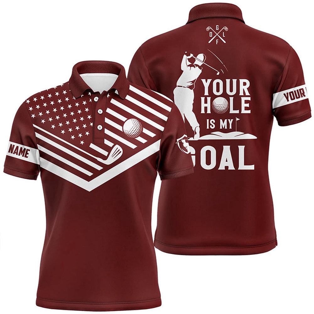 Men’s Golf Polo Shirt White American Flag Custom Your Hole Is My Goal Funny Golf Team Shirt Red, Golf Polo Shirt, Golf Shirts Men’s Golf Polo Shirt White American Flag Custom Your Hole Is My Goal Funny Golf Team Shirt Red, Golf Polo Shirt, Golf Shirts