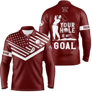 Men s Golf Polo Shirt White American Flag Custom Your Hole Is My Goal Funny Golf Team Shirt Red Golf Polo Shirt Golf Shirts 2 ynlksd.jpg