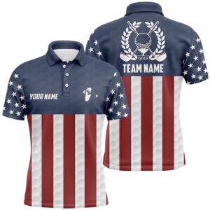Men’s Golf Polo Shirts American Flag Custom&hellip;