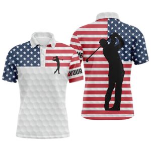 Men’s Golf Polo Shirts American Flag Custom&hellip;