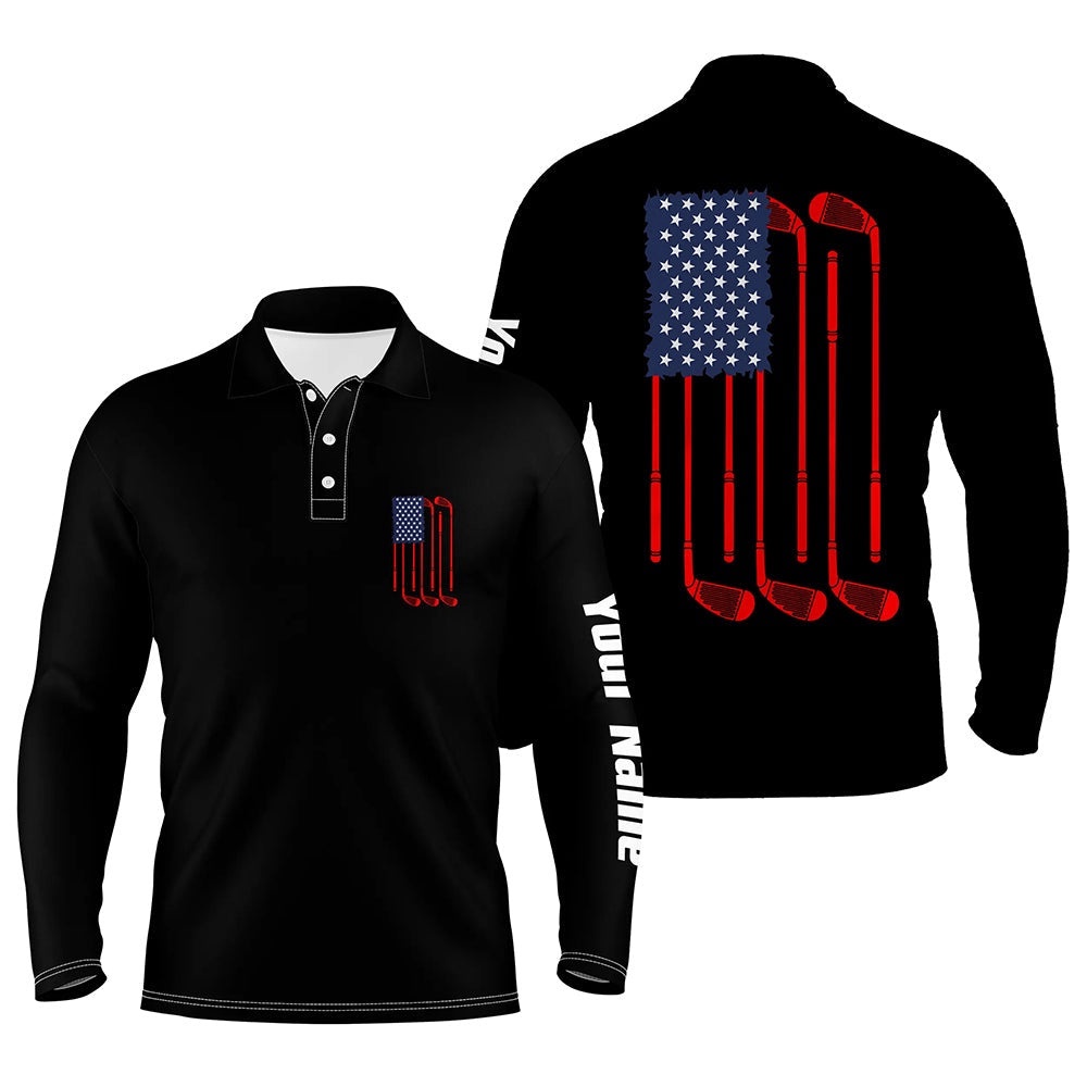 Men’s Golf Polo Shirts American Flag Golf Clubs Custom Patriotic Black Men’s Golf Shirt, Golf Polo Shirt, Golf Shirts Men’s Golf Polo Shirts American Flag Golf Clubs Custom Patriotic Black Men’s Golf Shirt, Golf Polo Shirt, Golf Shirts