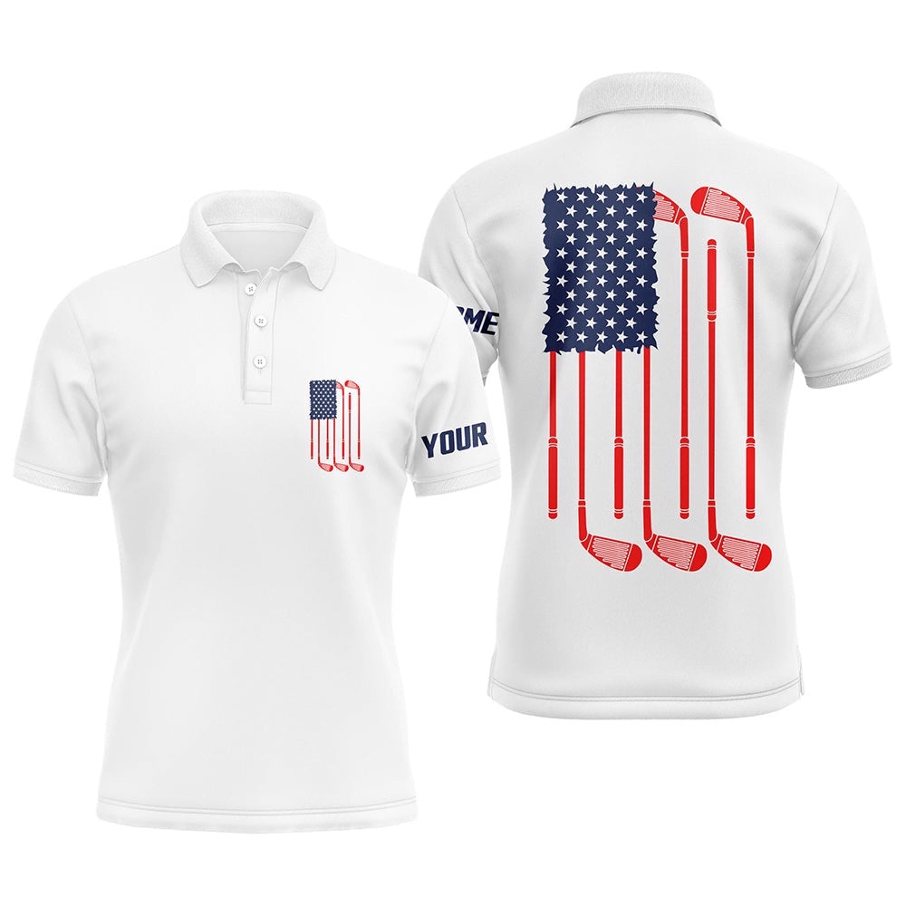 Men’s Golf Polo Shirts American Flag Golf Clubs Custom Patriotic White Men’s Golf Shirt, Golf Polo Shirt, Golf Shirts Men’s Golf Polo Shirts American Flag Golf Clubs Custom Patriotic White Men’s Golf Shirt, Golf Polo Shirt, Golf Shirts