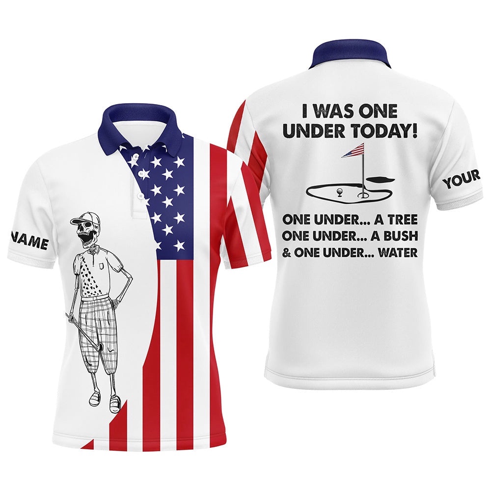 Men’s Golf Polo Shirts American Flag White Golf Skull Custom I Was One Under Today Tree, Bush And Water, Golf Polo Shirt, Golf Shirts Men’s Golf Polo Shirts American Flag White Golf Skull Custom I Was One Under Today Tree, Bush And Water, Golf Polo Shirt, Golf Shirts
