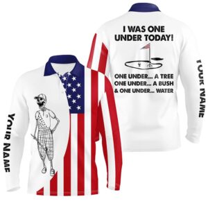 Men s Golf Polo Shirts American Flag White Golf Skull Custom I Was One Under Today Tree Bush And Water Golf Polo Shirt Golf Shirts 2 dflsd4.jpg