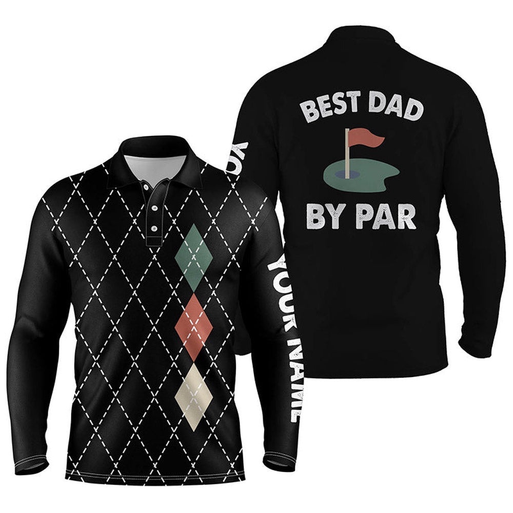 Men’s Golf Polo Shirts Black Argyle Plaid Custom Best Dad By Par Golf Shirts For Dad, Father’S Day Gift, Golf Polo Shirt, Golf Shirts Men’s Golf Polo Shirts Black Argyle Plaid Custom Best Dad By Par Golf Shirts For Dad, Father’S Day Gift, Golf Polo Shirt, Golf Shirts
