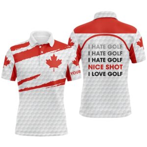 Men’s Golf Polo Shirts Canada Flag Patriot…