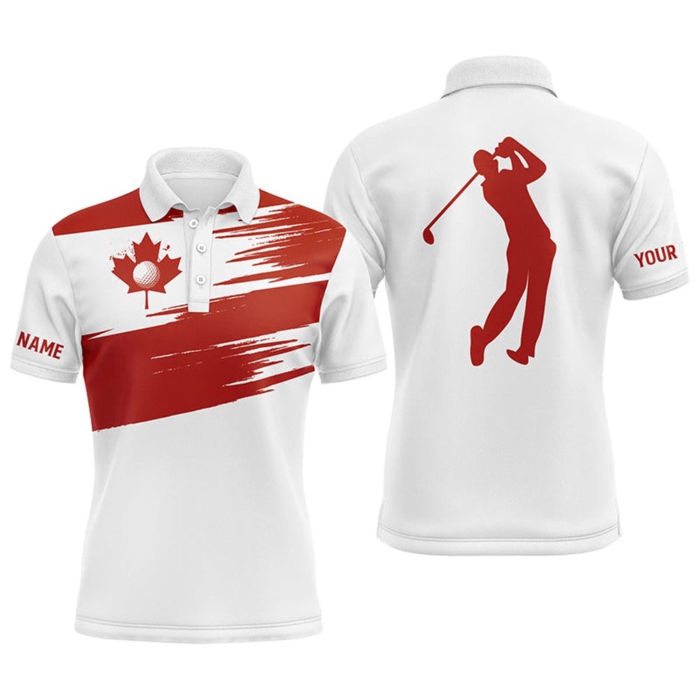 Men’s Golf Polo Shirts Canada Flag Patriot Custom Name White Golf Shirt, Golf Polo Shirt, Golf Shirts Men’s Golf Polo Shirts Canada Flag Patriot Custom Name White Golf Shirt, Golf Polo Shirt, Golf Shirts