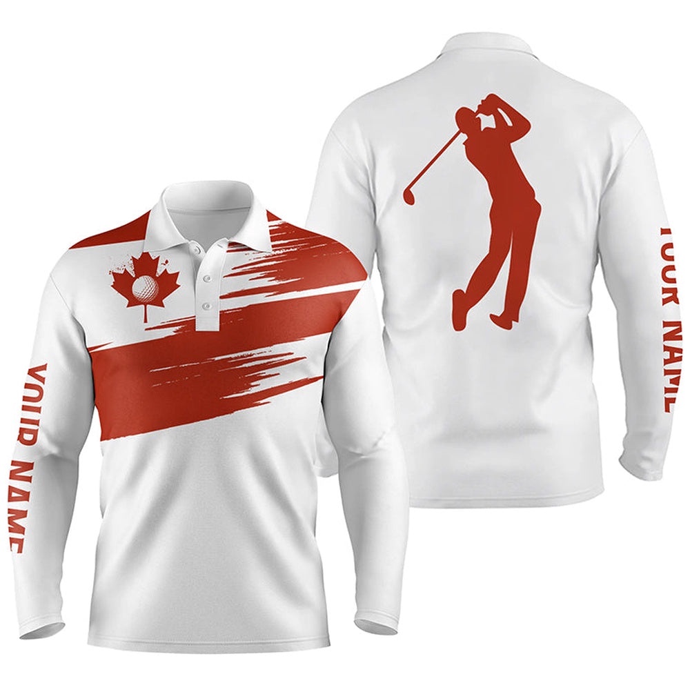 Men’s Golf Polo Shirts Canada Flag Patriot Custom Name White Golf Shirt, Golf Polo Shirt, Golf Shirts Men’s Golf Polo Shirts Canada Flag Patriot Custom Name White Golf Shirt, Golf Polo Shirt, Golf Shirts