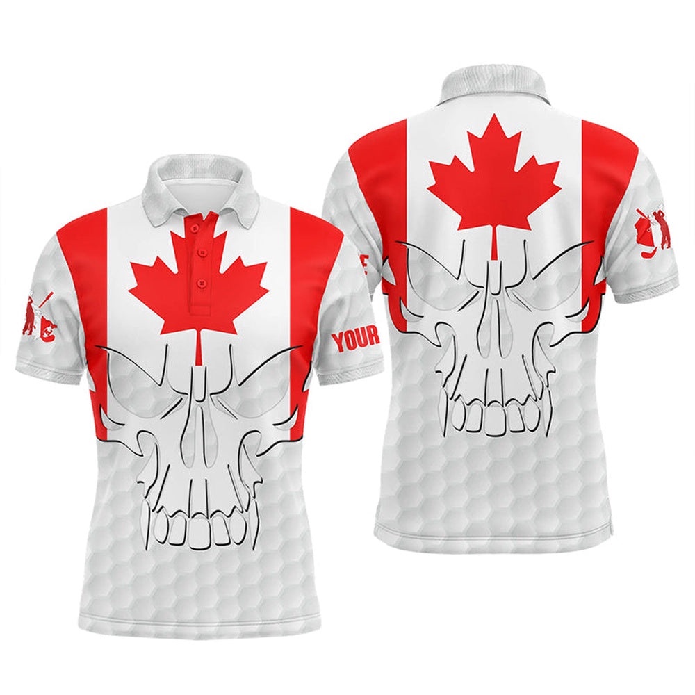 Men’s Golf Polo Shirts Canadian Flag Patriotic Custom Skull Golf Ball Shirt For Men, Best Men Golf Wear, Golf Polo Shirt, Golf Shirts Men’s Golf Polo Shirts Canadian Flag Patriotic Custom Skull Golf Ball Shirt For Men, Best Men Golf Wear, Golf Polo Shirt, Golf Shirts