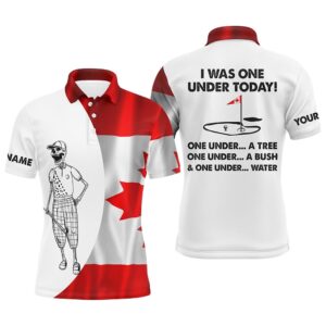 Men’s Golf Polo Shirts Canadian Flag White…