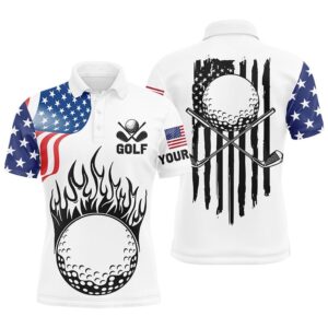 Men’s Golf Polo Shirts Custom American Flag…