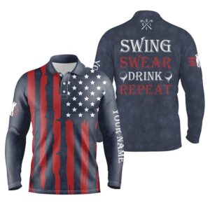 Men s Golf Polo Shirts Custom American Flag Patriotic Golf Shirt Swing Swear Drink Repeat Navy Golf Polo Shirt Golf Shirts 2 e9ugms.jpg