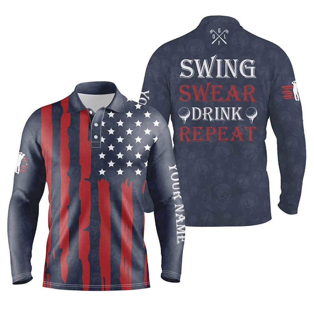 Men’s Golf Polo Shirts Custom American Flag Patriotic Golf Shirt Swing Swear Drink Repeat Navy, Golf Polo Shirt, Golf Shirts Men’s Golf Polo Shirts Custom American Flag Patriotic Golf Shirt Swing Swear Drink Repeat Navy, Golf Polo Shirt, Golf Shirts