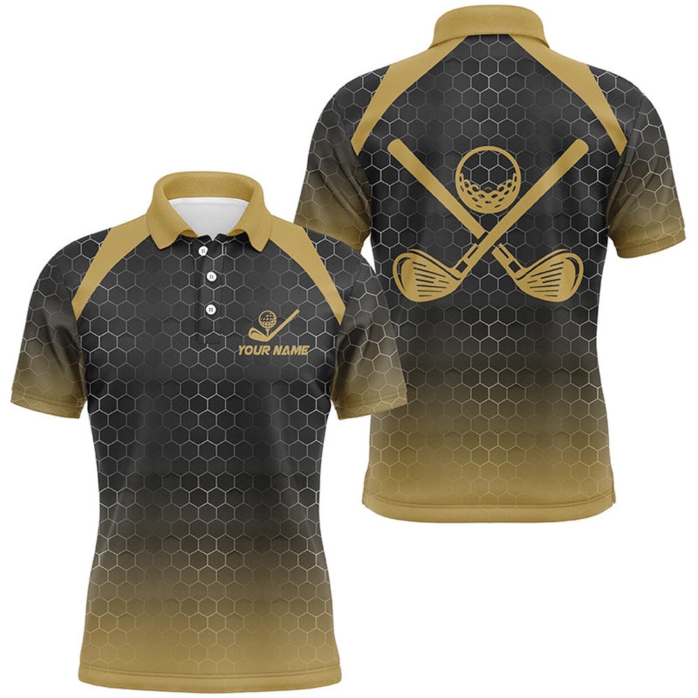Men’s Golf Polo Shirts Custom Black And Yellow Hexagon Pattern Golf Outfits Men, Cool Golf Gifts, Golf Polo Shirt, Golf Shirts Men’s Golf Polo Shirts Custom Black And Yellow Hexagon Pattern Golf Outfits Men, Cool Golf Gifts, Golf Polo Shirt, Golf Shirts