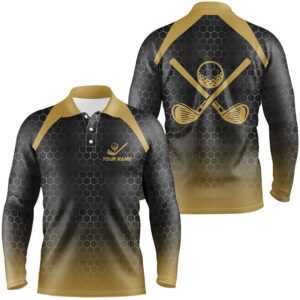 Men s Golf Polo Shirts Custom Black And Yellow Hexagon Pattern Golf Outfits Men Cool Golf Gifts Golf Polo Shirt Golf Shirts 2 suk1ec.jpg