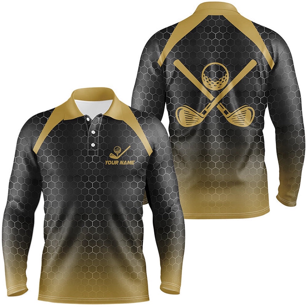 Men’s Golf Polo Shirts Custom Black And Yellow Hexagon Pattern Golf Outfits Men, Cool Golf Gifts, Golf Polo Shirt, Golf Shirts Men’s Golf Polo Shirts Custom Black And Yellow Hexagon Pattern Golf Outfits Men, Cool Golf Gifts, Golf Polo Shirt, Golf Shirts