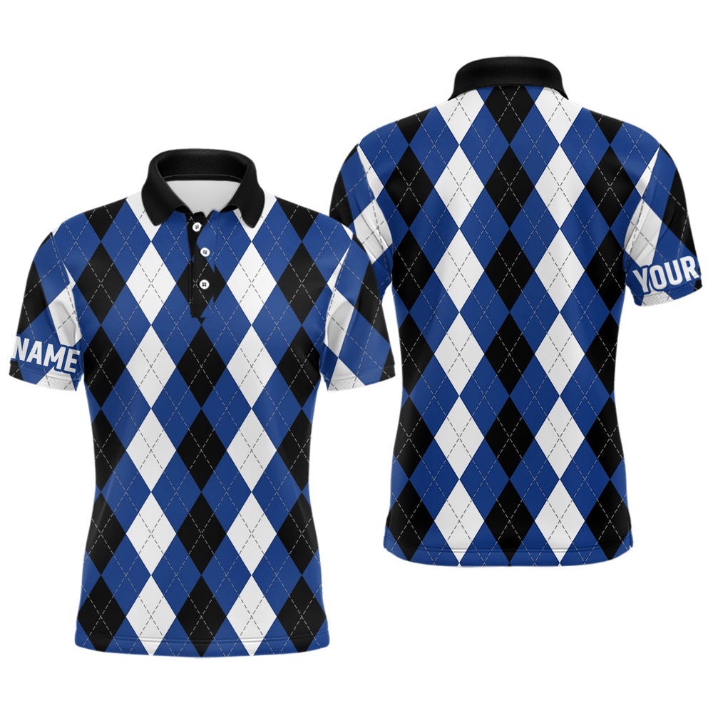 Men’s Golf Polo Shirts Custom Blue Argyle Plaid Pattern Golf Attire For Men, Golf Polo Shirt, Golf Shirts Men’s Golf Polo Shirts Custom Blue Argyle Plaid Pattern Golf Attire For Men, Golf Polo Shirt, Golf Shirts