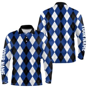 Men s Golf Polo Shirts Custom Blue Argyle Plaid Pattern Golf Attire For Men Golf Polo Shirt Golf Shirts 2 sd7lrc.jpg