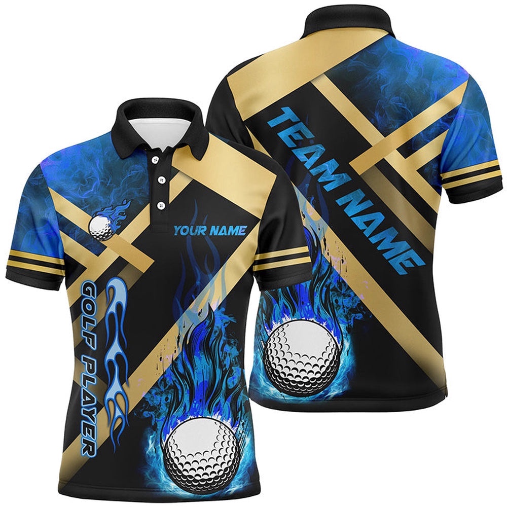 Men’s Golf Polo Shirts Custom Blue Flame Golf Ball Fire Golf Apparel For Men, Golf Polo Shirt, Golf Shirts Men’s Golf Polo Shirts Custom Blue Flame Golf Ball Fire Golf Apparel For Men, Golf Polo Shirt, Golf Shirts