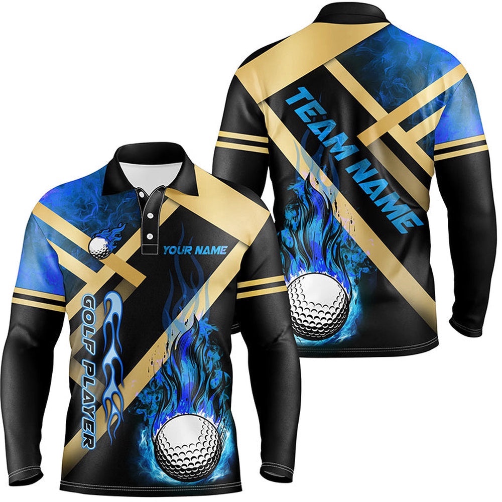 Men’s Golf Polo Shirts Custom Blue Flame Golf Ball Fire Golf Apparel For Men, Golf Polo Shirt, Golf Shirts Men’s Golf Polo Shirts Custom Blue Flame Golf Ball Fire Golf Apparel For Men, Golf Polo Shirt, Golf Shirts