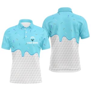Men’s Golf Polo Shirts Custom Blue Ice…