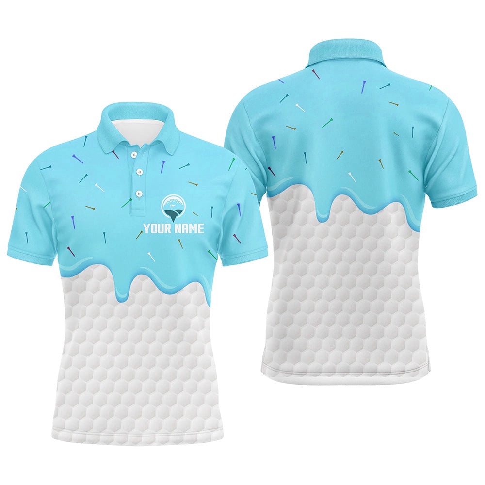 Men’s Golf Polo Shirts Custom Blue Ice Cream Melting On Golf Ball For Men’s, Golf Polo Shirt, Golf Shirts Men’s Golf Polo Shirts Custom Blue Ice Cream Melting On Golf Ball For Men’s, Golf Polo Shirt, Golf Shirts